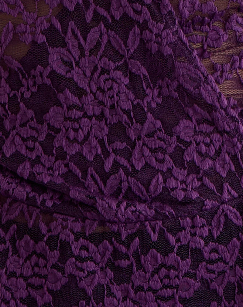Alfaro Neckholder-Top aus Spitze in Lila