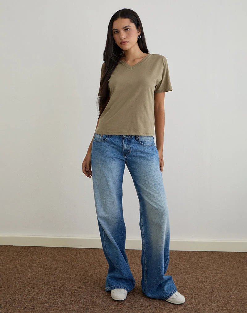 Viman Oberteil aus Jersey Khaki