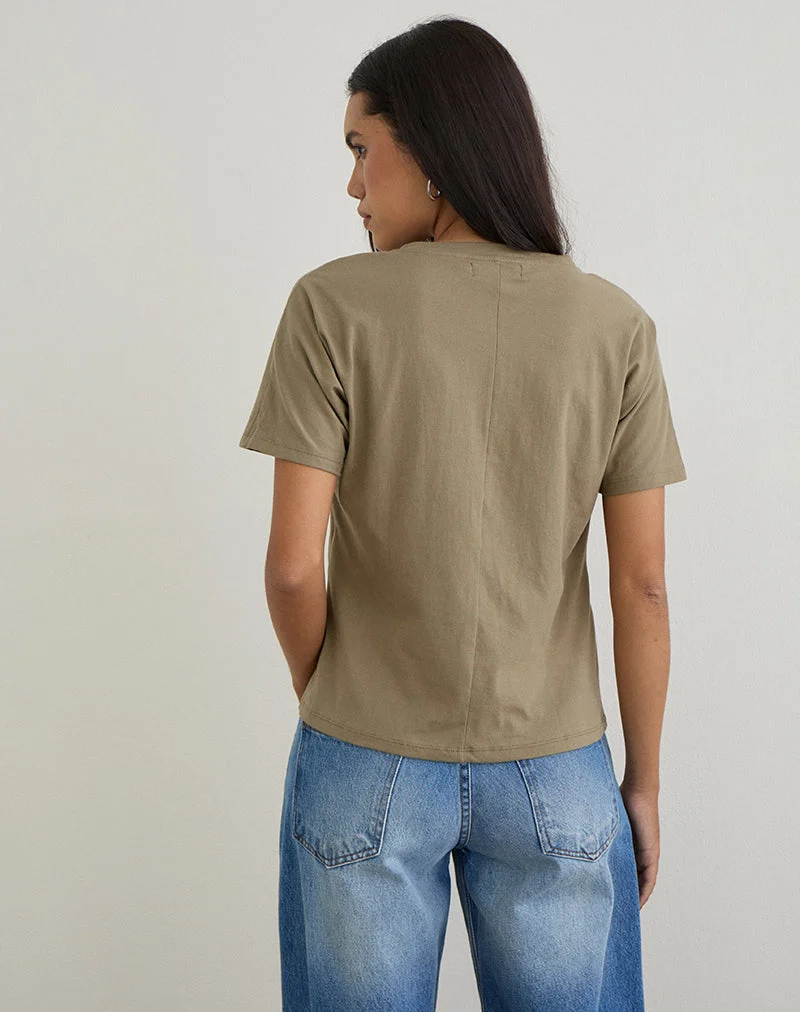 Viman Oberteil aus Jersey Khaki