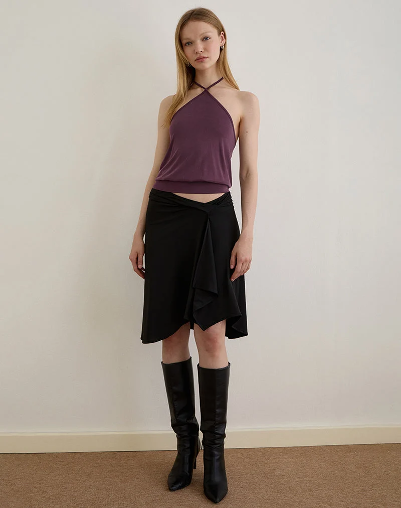 Saerin Neckholder-Top aus Cupro Deep Purple
