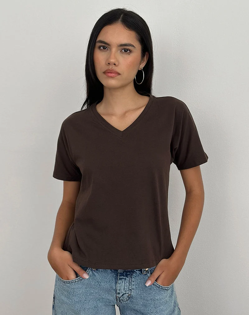 Viman-Top aus Jersey-Schokolade