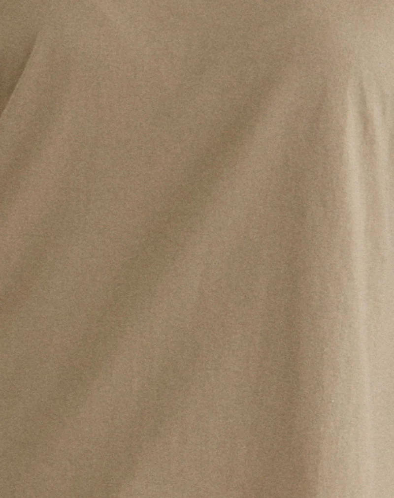Daimin Schulternahes Oberteil aus Jersey in Khaki