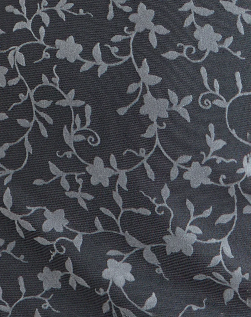 Bindara Minikleid in Pretty Petal Flock Dunkelgrau