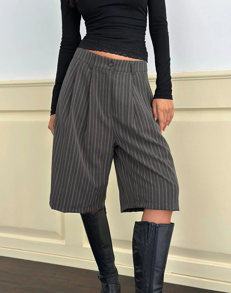 Asha Short in Nadelstreifen anthrazit