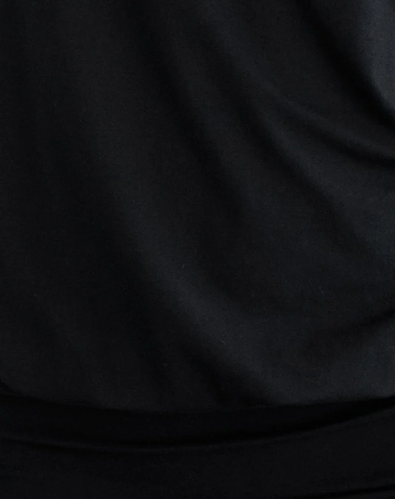 Sybe Cut Fledermausärmliges Minikleid in Schwarz