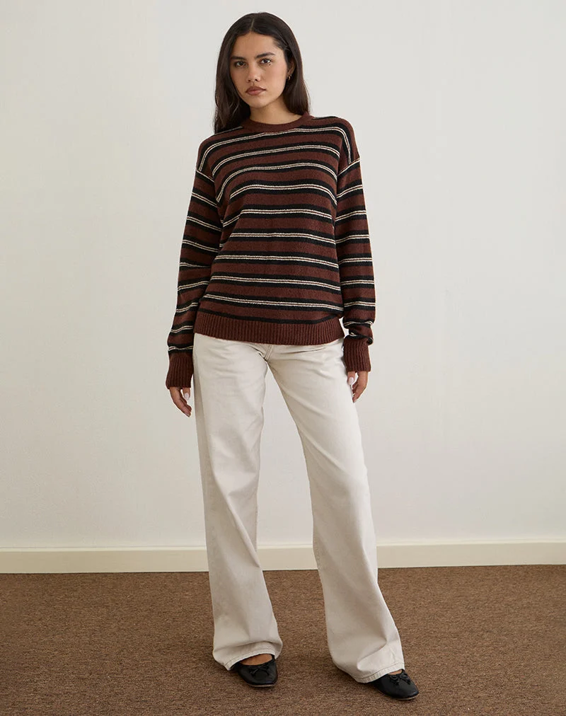 Ishari Pullover in Streifen Braun Multi