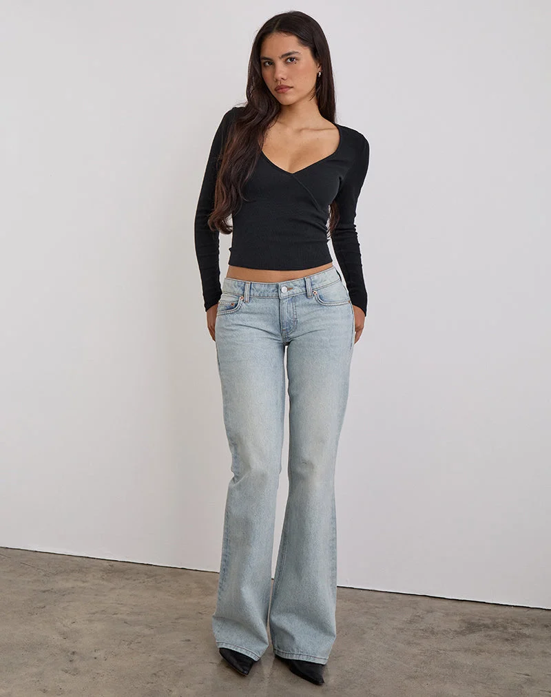 Extra flache Schlaghose in Breeze Blue Wash