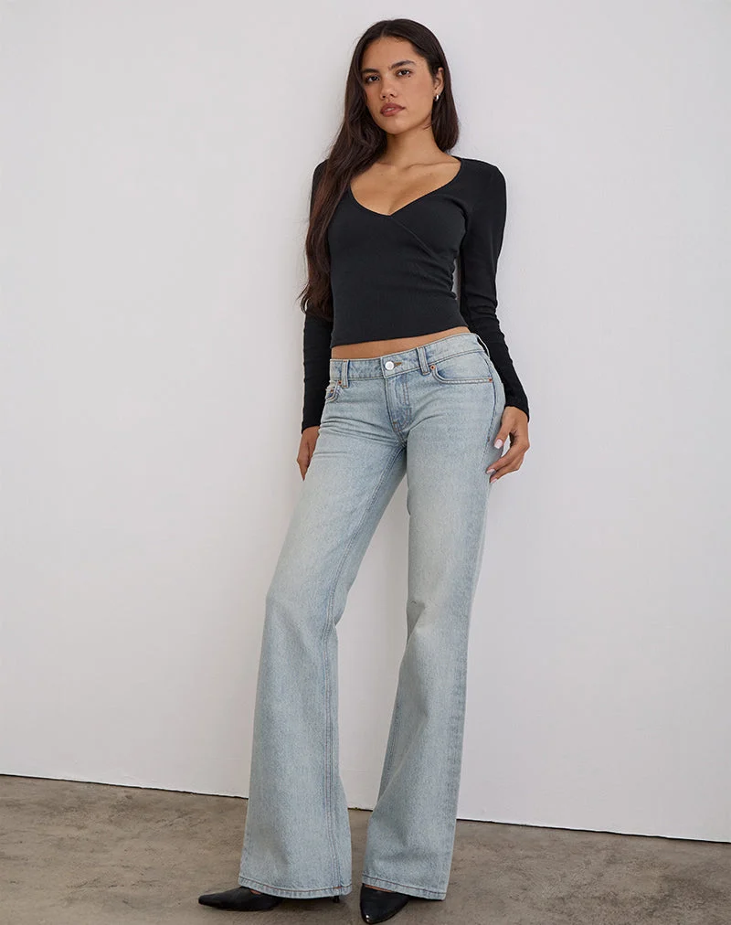 Extra flache Schlaghose in Breeze Blue Wash
