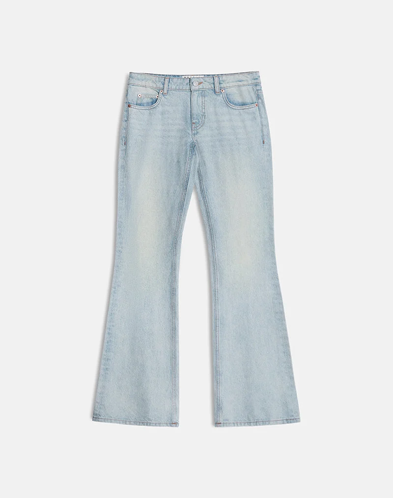 Extra flache Schlaghose in Breeze Blue Wash