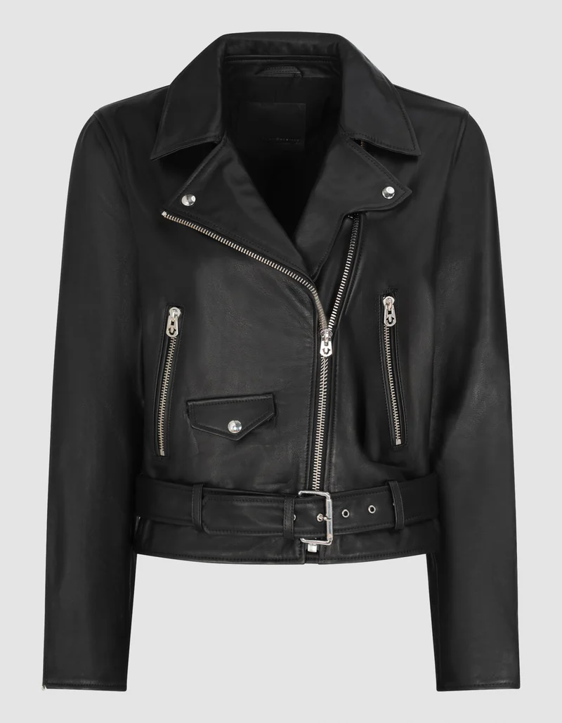 Leder-Bikerjacke