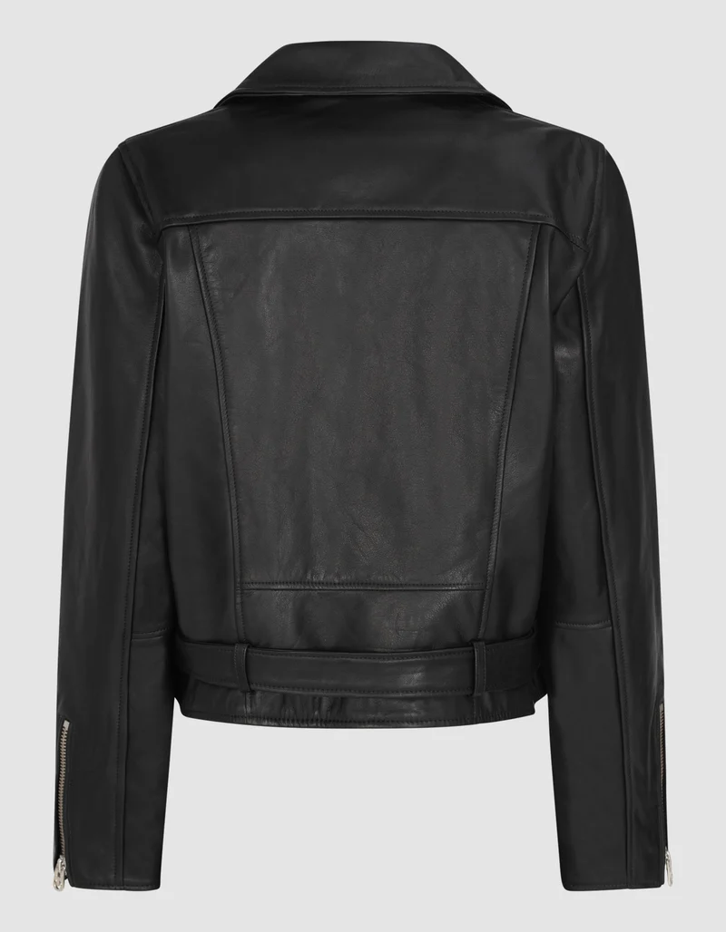 Leder-Bikerjacke