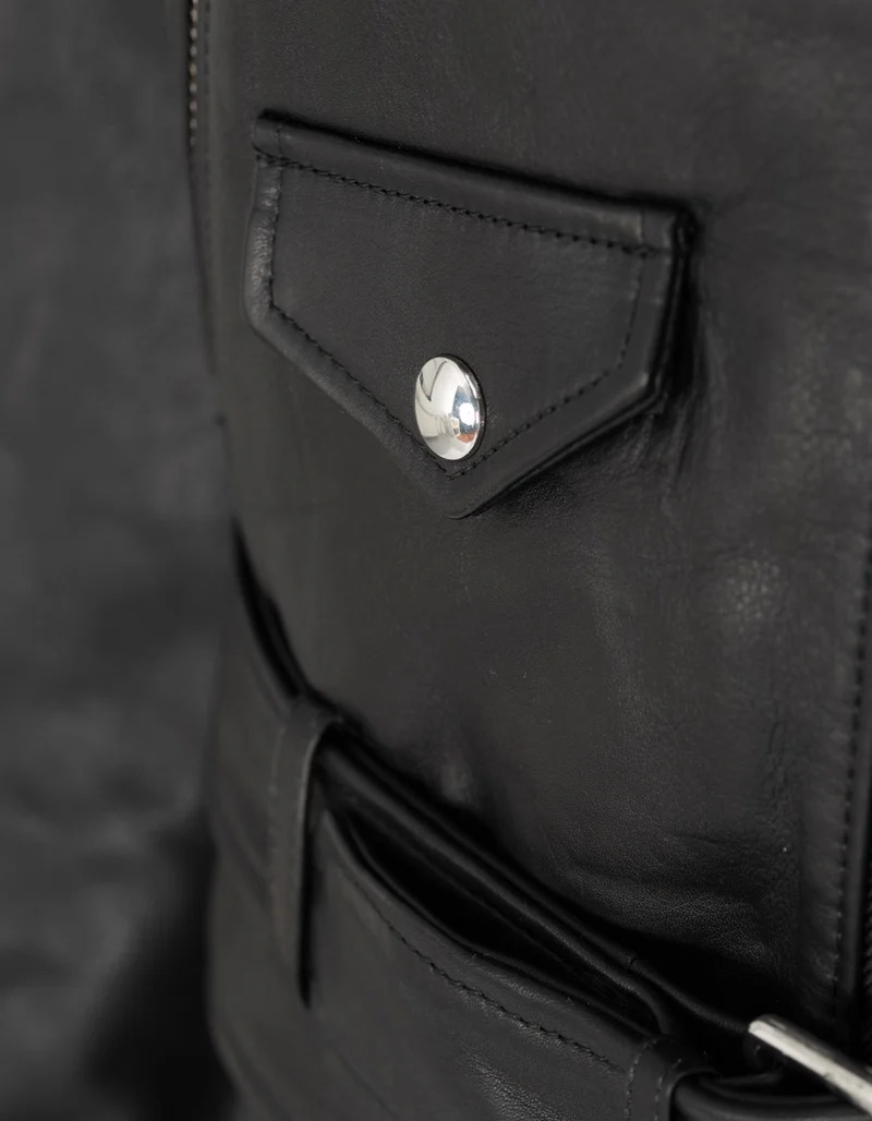 Leder-Bikerjacke