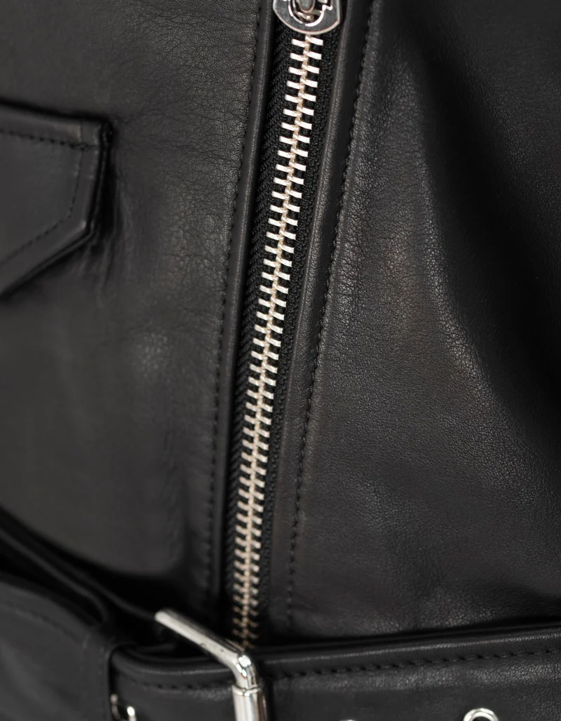Leder-Bikerjacke