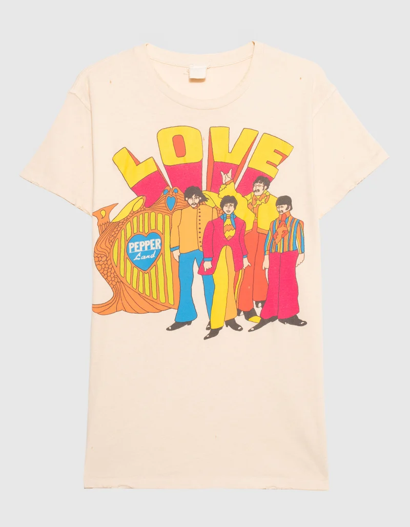 Bedrucktes T-Shirt The Beatles im Vintage-Look