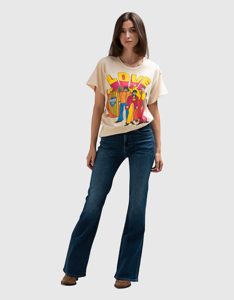Bedrucktes T-Shirt The Beatles im Vintage-Look