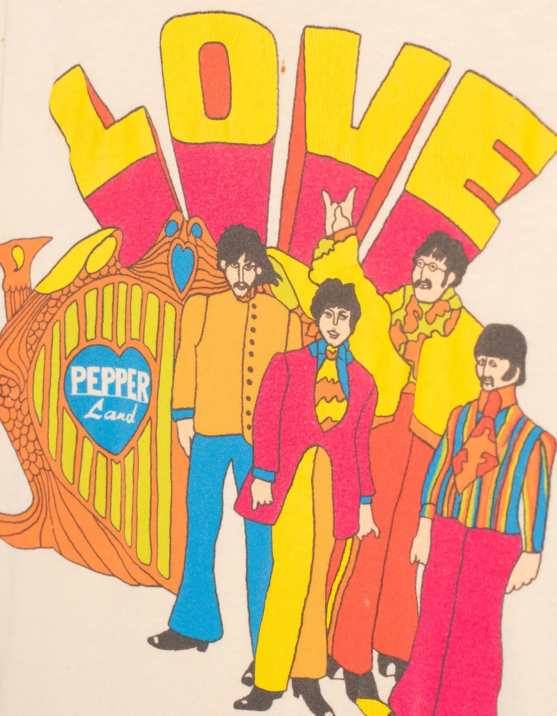 Bedrucktes T-Shirt The Beatles im Vintage-Look