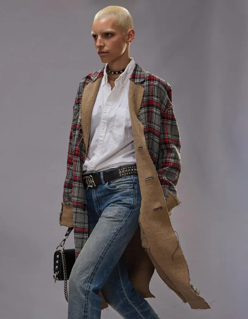 Oversize Woll-Mix Wendemantel Reversible Raw Cut