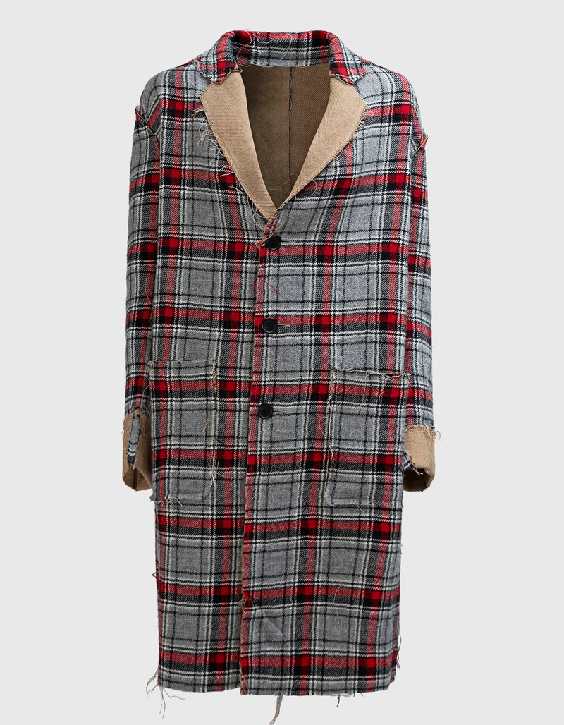 Oversize Woll-Mix Wendemantel Reversible Raw Cut