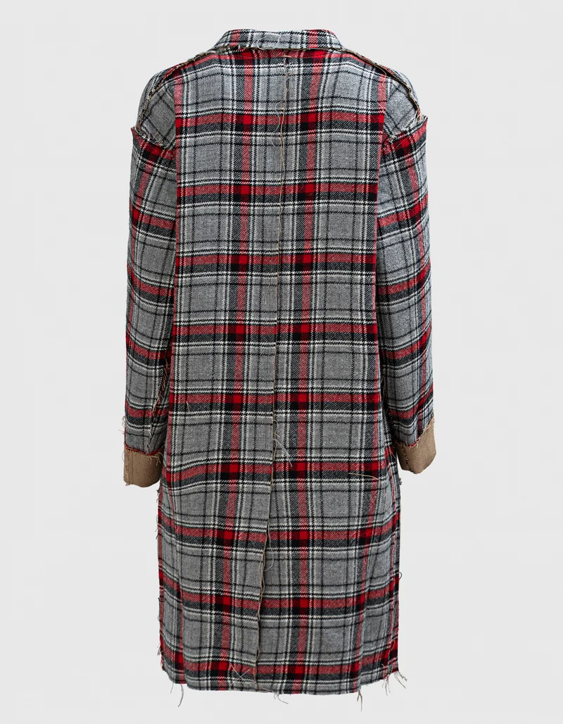 Oversize Woll-Mix Wendemantel Reversible Raw Cut