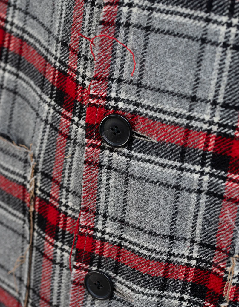 Oversize Woll-Mix Wendemantel Reversible Raw Cut