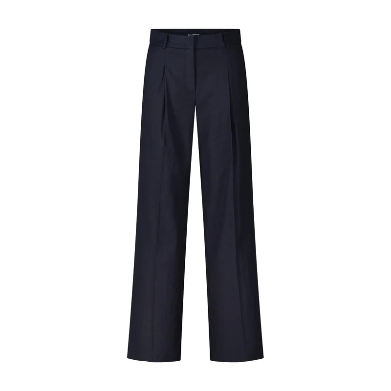 Wide Leg Stoffhose mit Leinen