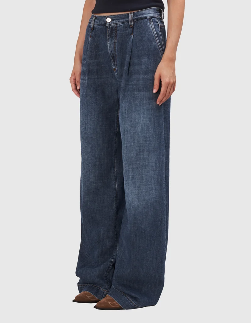 Wide-Leg Bundfalten-Jeans Ottavia