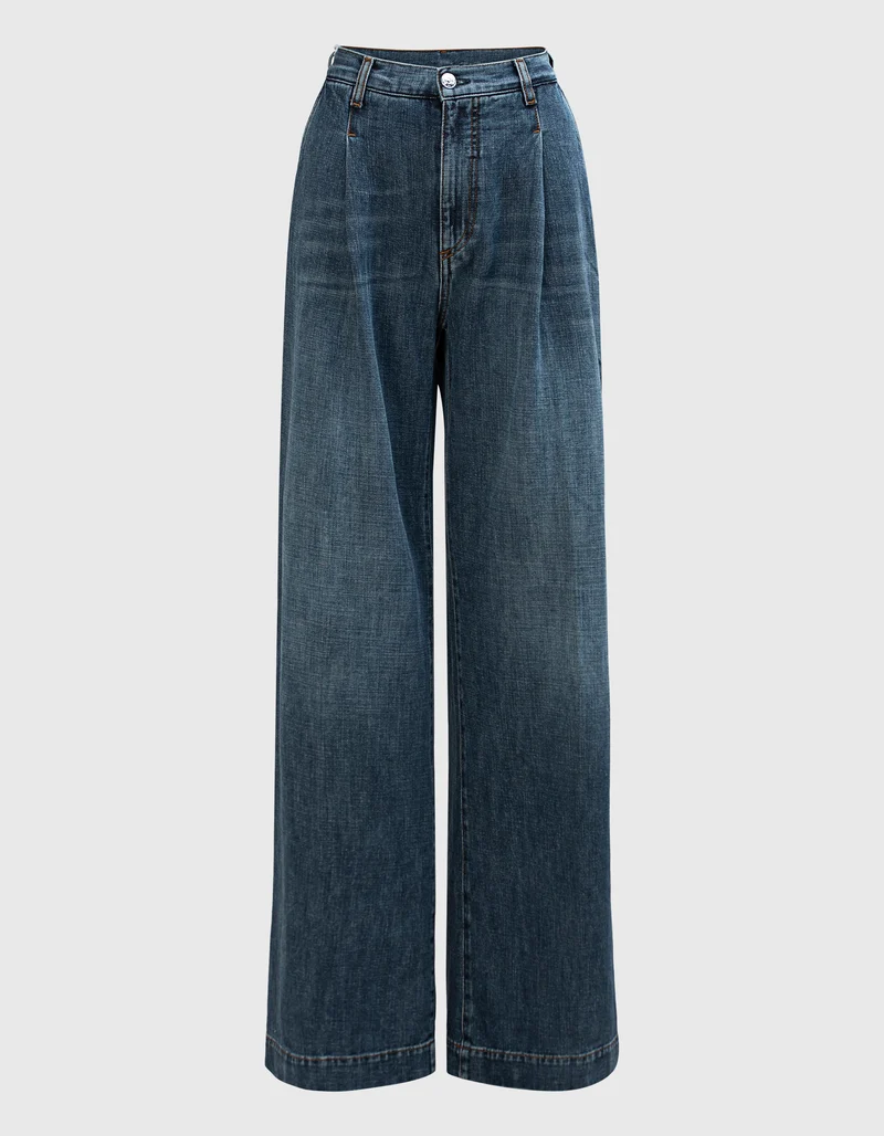 Wide-Leg Bundfalten-Jeans Ottavia