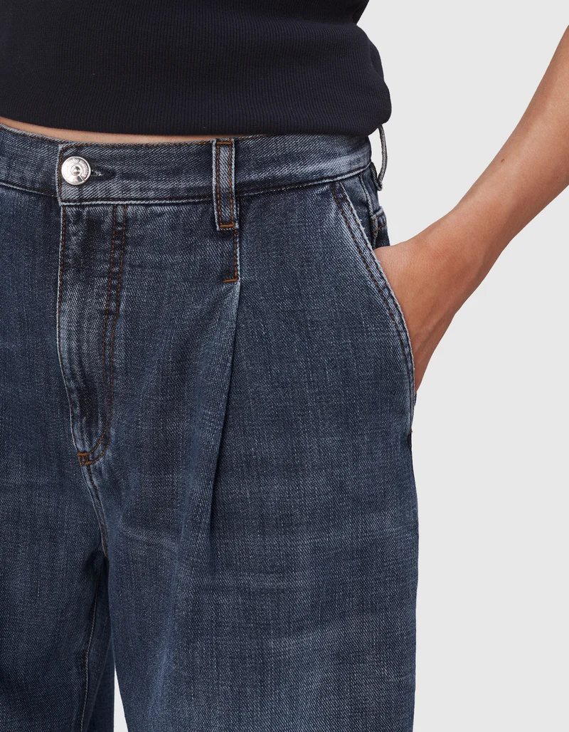 Wide-Leg Bundfalten-Jeans Ottavia