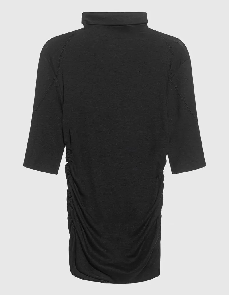 Gerafftes Long-Fit Rollkragen-Shirt