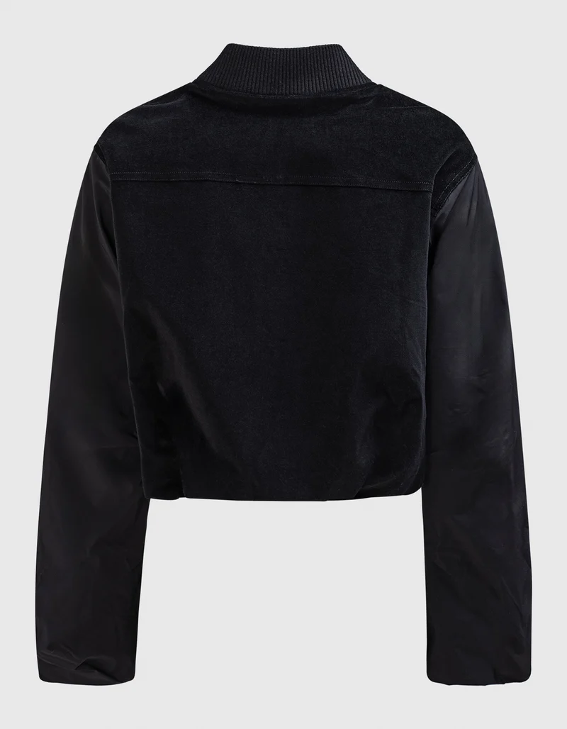 Oversize Cropped Material-Mix Jacke
