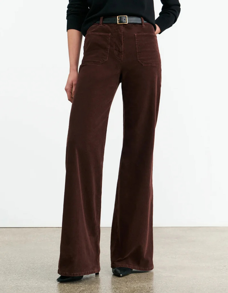 Feinkord Wide-Leg Hose Florence