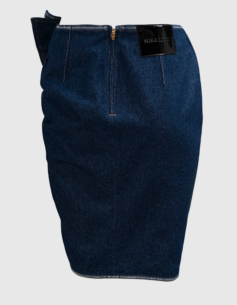 Jeans-Minirock mit Volants