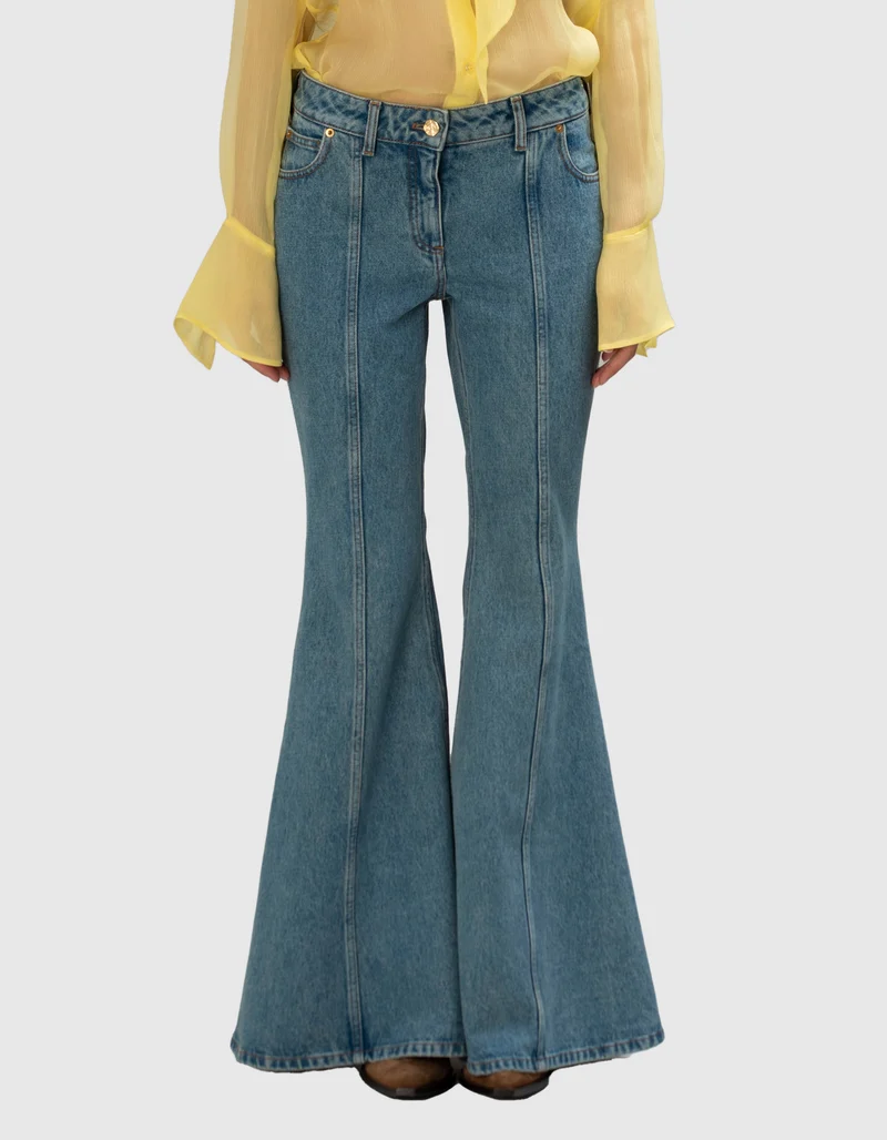 Flare-Leg Low-Rise Jeans