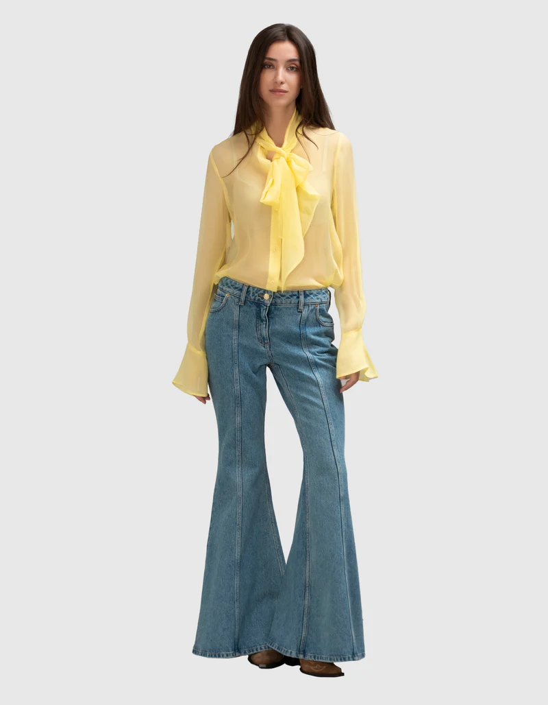 Flare-Leg Low-Rise Jeans