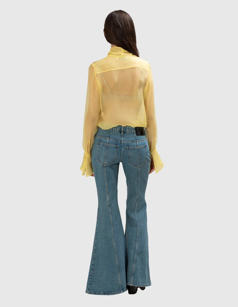 Flare-Leg Low-Rise Jeans