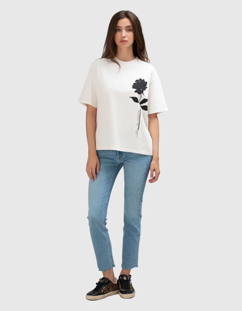 Bedrucktes Boxy-Fit T-Shirt Journey