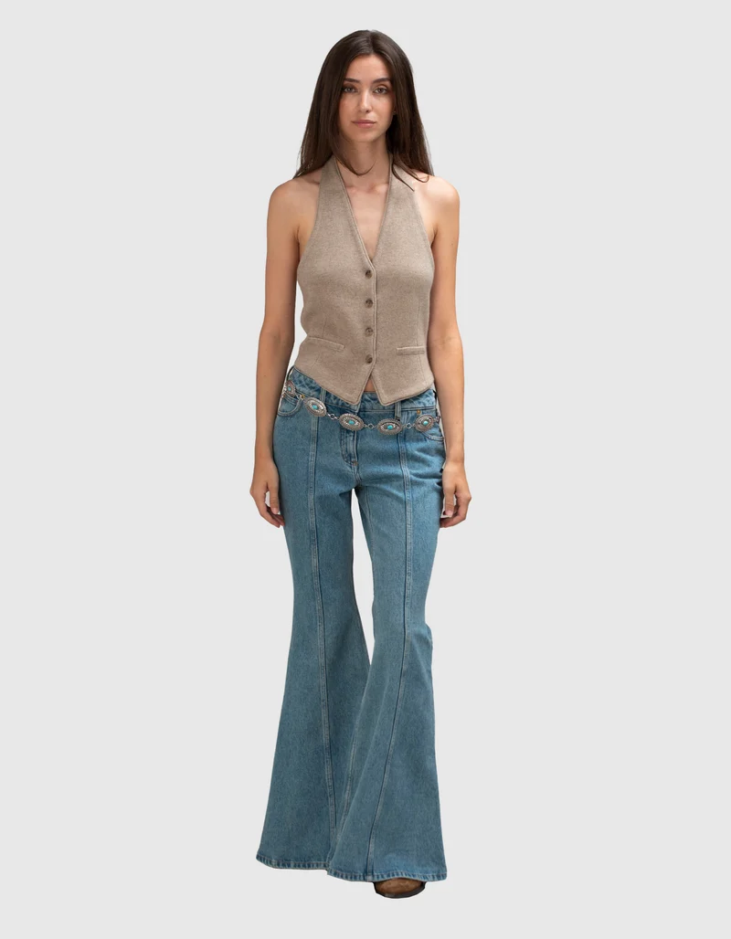 Neckholder Kaschmir-Weste Tailored
