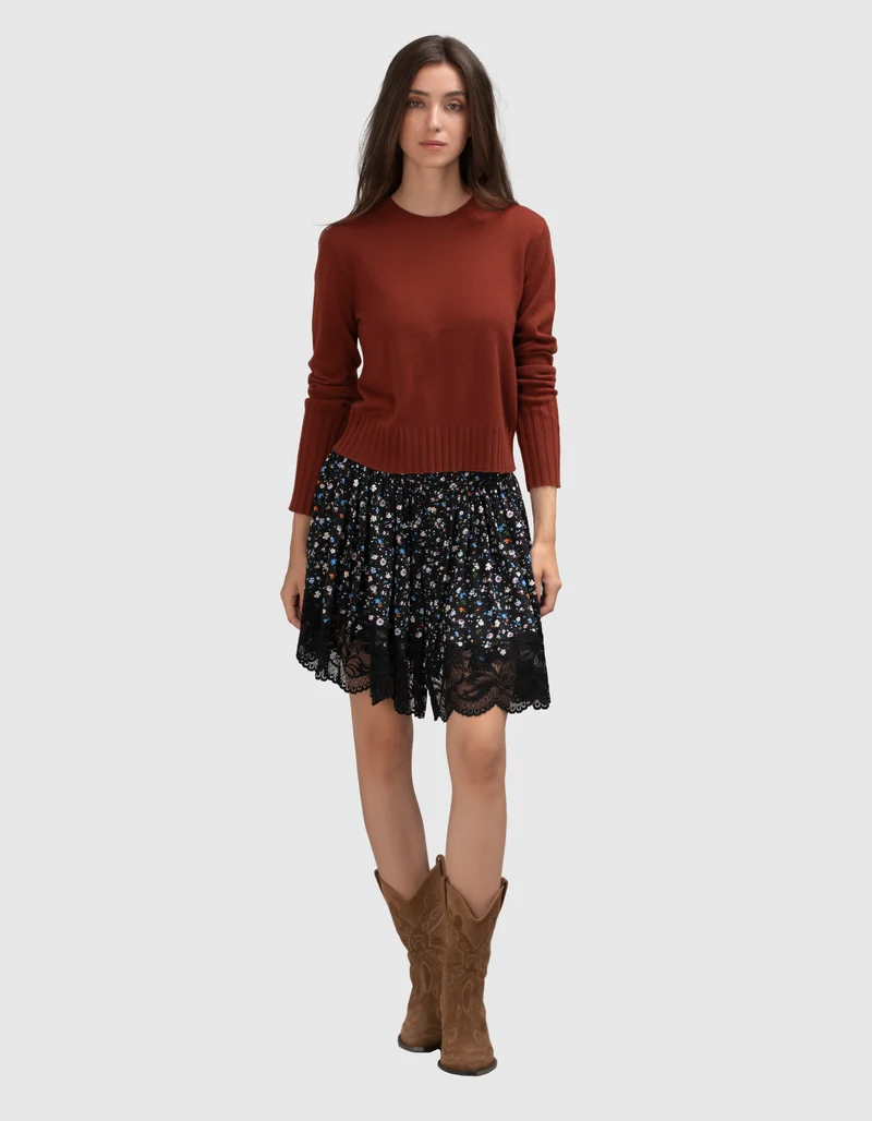 Kaschmir-Pullover Shrunken mit Rundhalsausschnitt