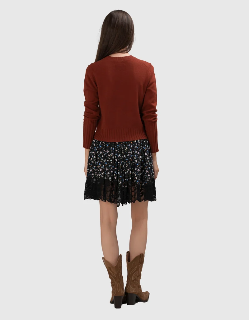 Kaschmir-Pullover Shrunken mit Rundhalsausschnitt