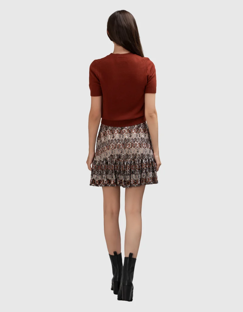 Cropped Kaschmir-Strick T-Shirt