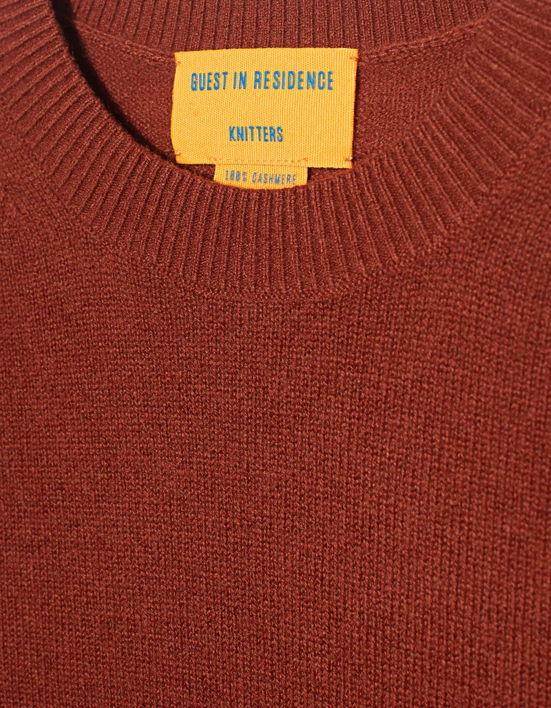 Cropped Kaschmir-Strick T-Shirt