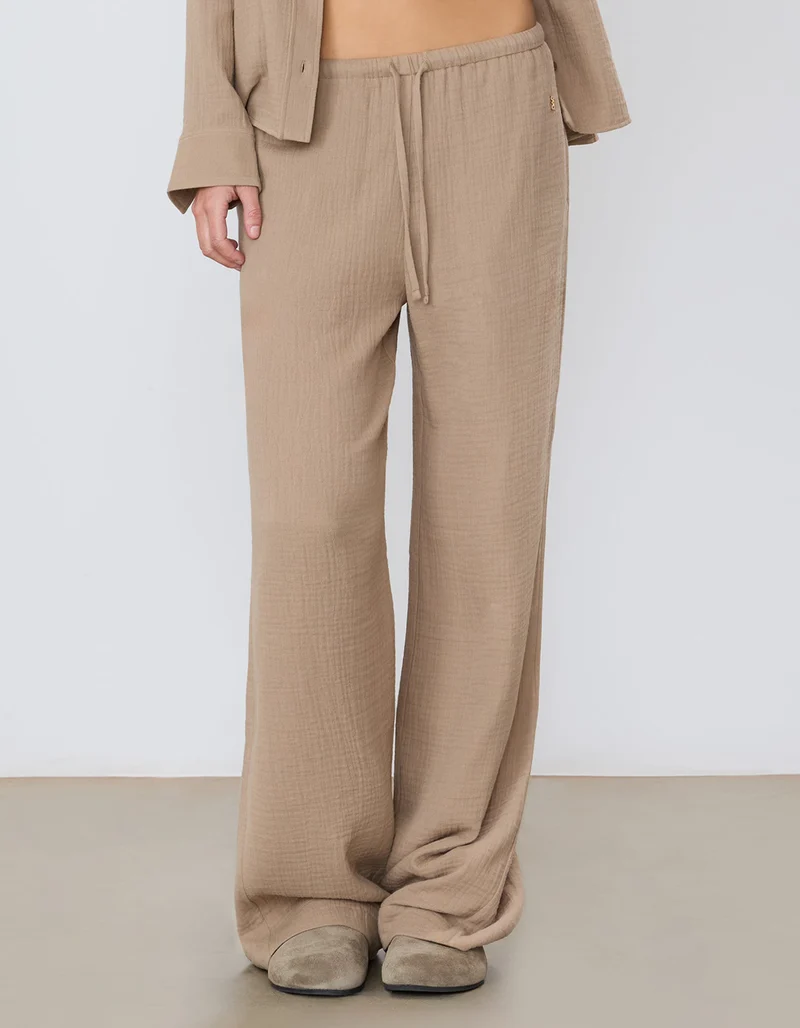 Wide-Leg Musselin-Hose Brody