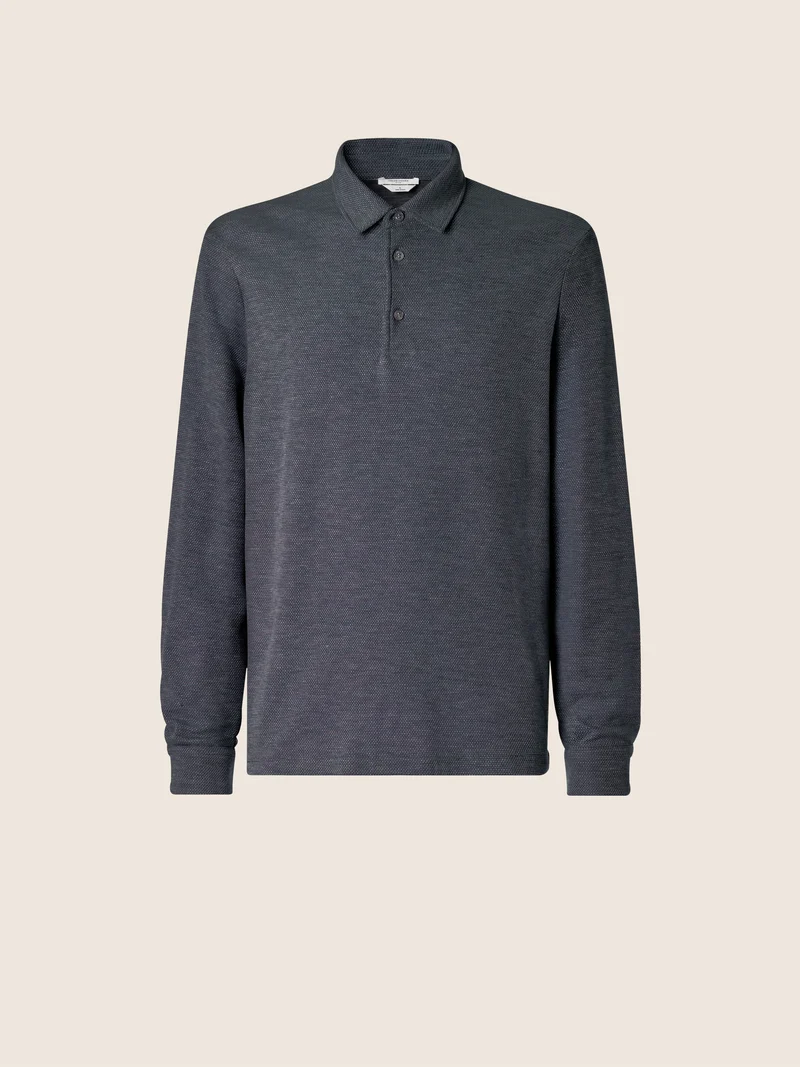 Wool-Cotton Piquet Jersey Polo