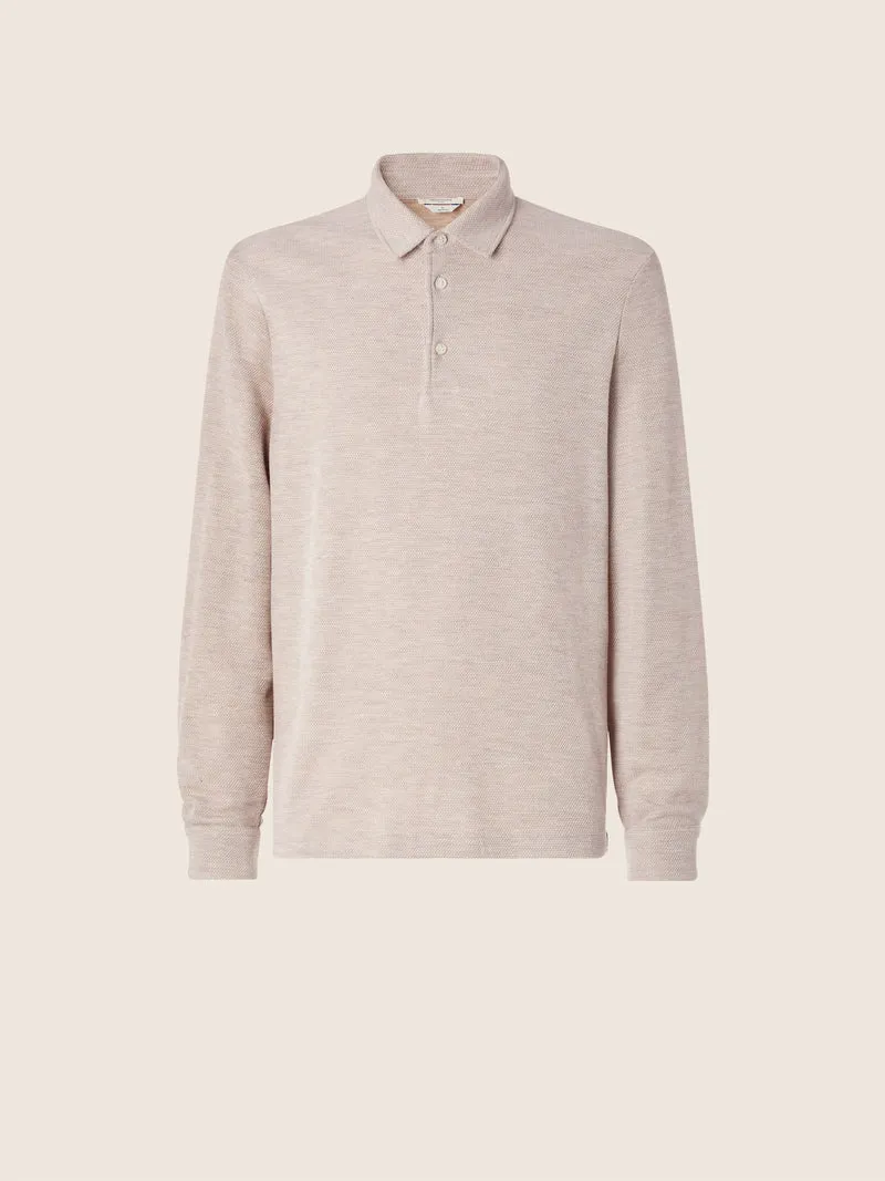 Wool-Cotton Piquet Jersey Polo