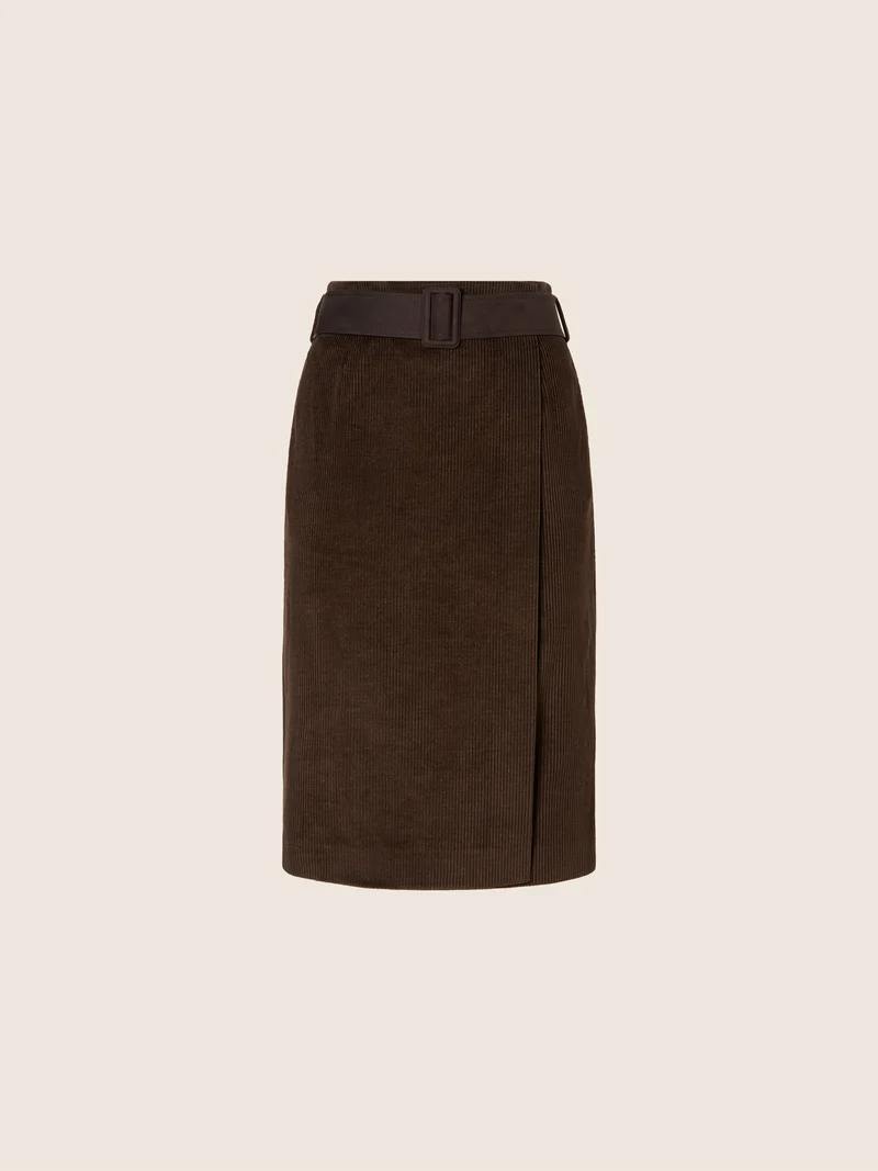 Cotton-Cashmere Corduroy Skirt