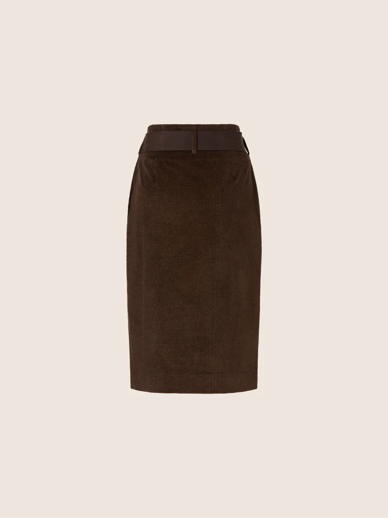 Cotton-Cashmere Corduroy Skirt