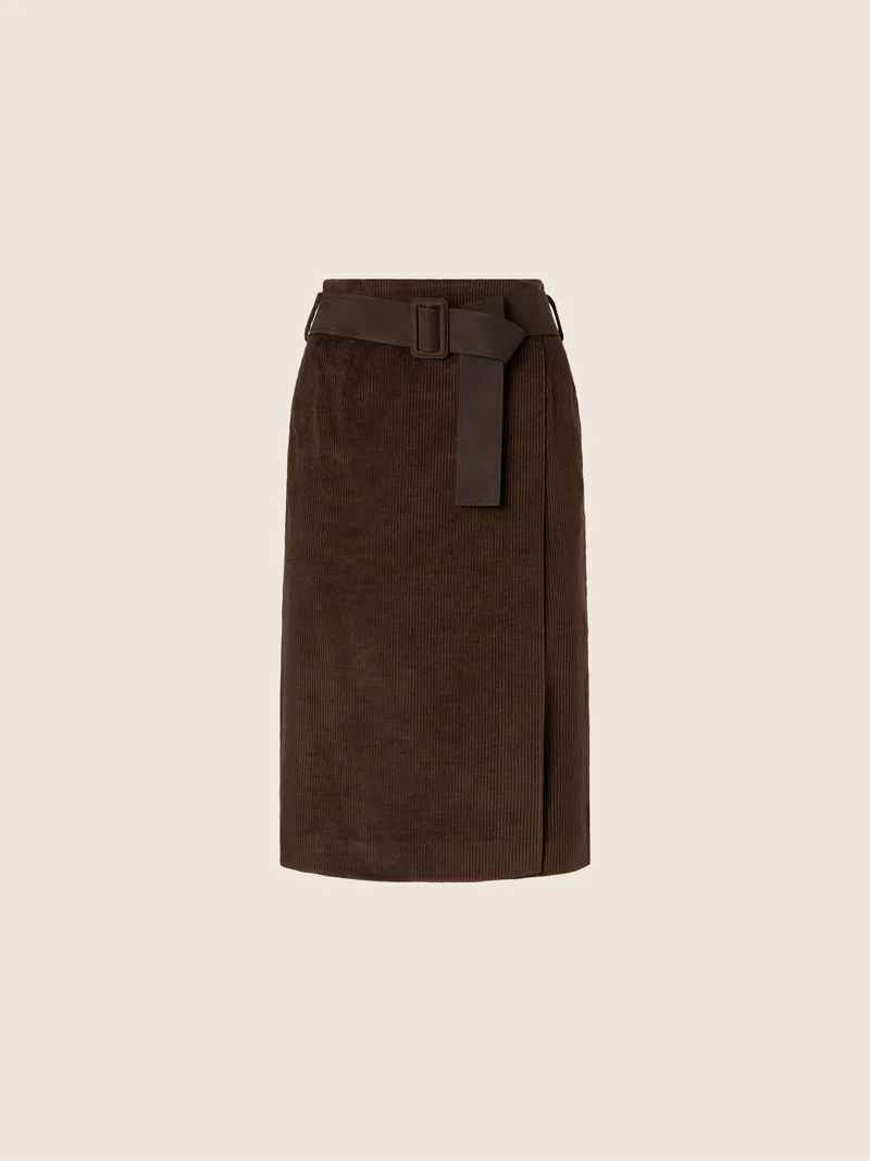 Cotton-Cashmere Corduroy Skirt