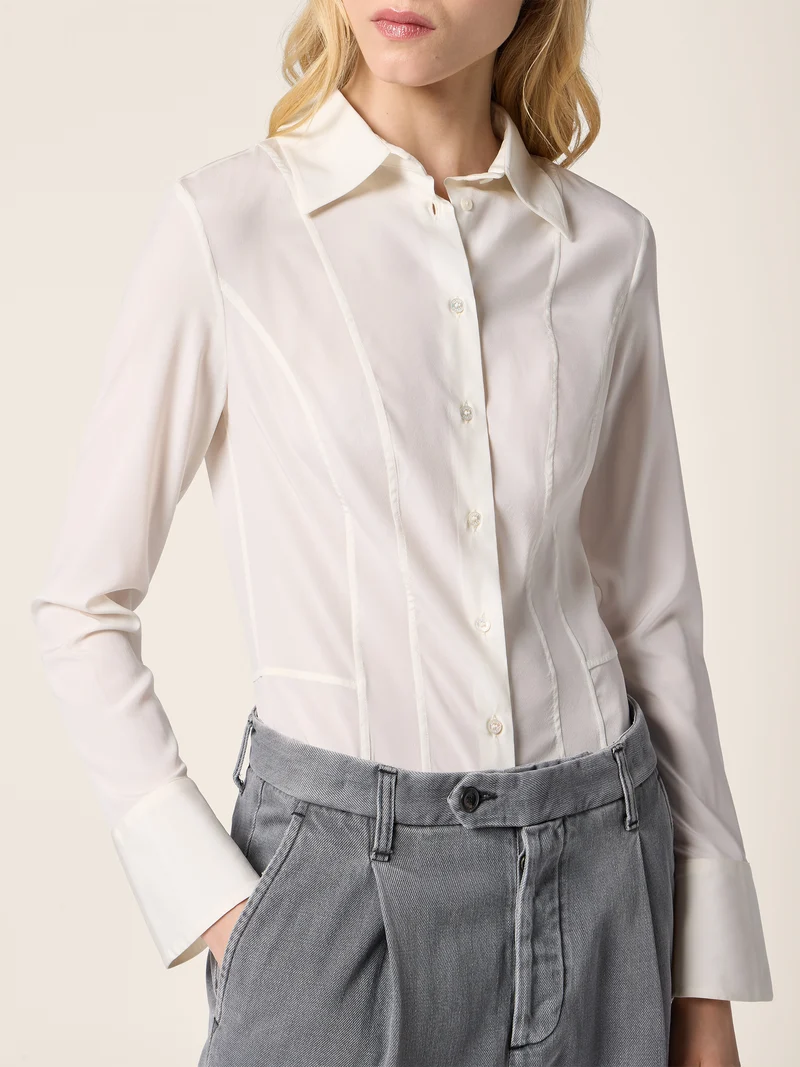 Stretch Crêpe de Chine Shirt