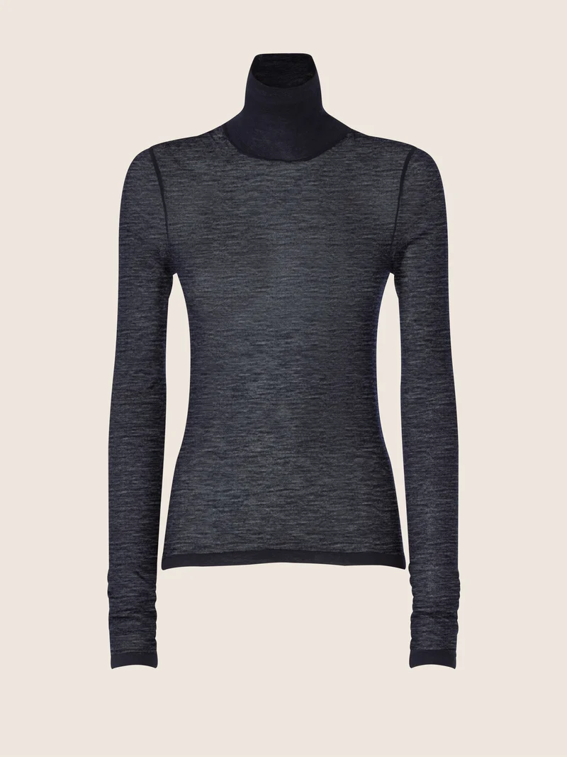 Light Cashmere Jersey Turtleneck