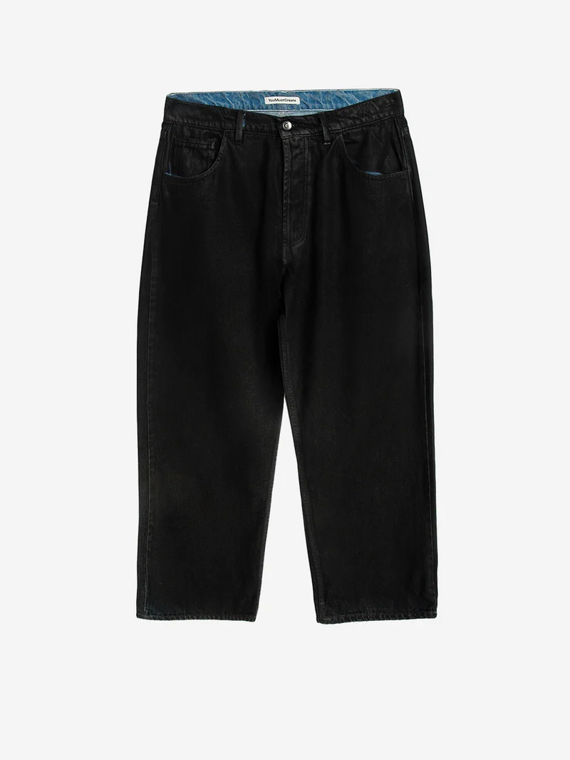 Bez Pant in denim spalmato nero